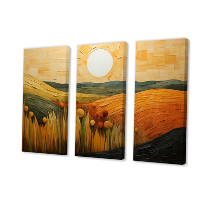 «Countryside Bold», impression géométrique sur toile 3 pièces