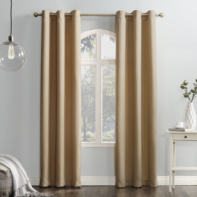 Panneau de rideau simple semi-diaphane avec œillets - Basics by Wayfair ™, l 48 po x L 95 po, Taupe