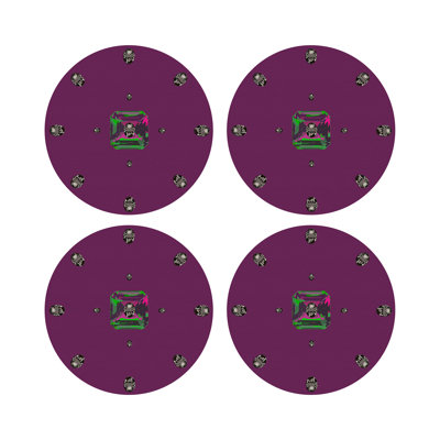 Asscher Vegan Leather Round Pebble Placemat