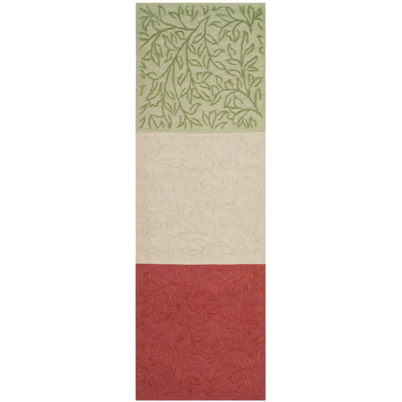 Tapis intérieur / extérieur en coton et laine crocheté à la main Sprig Martha Stewart