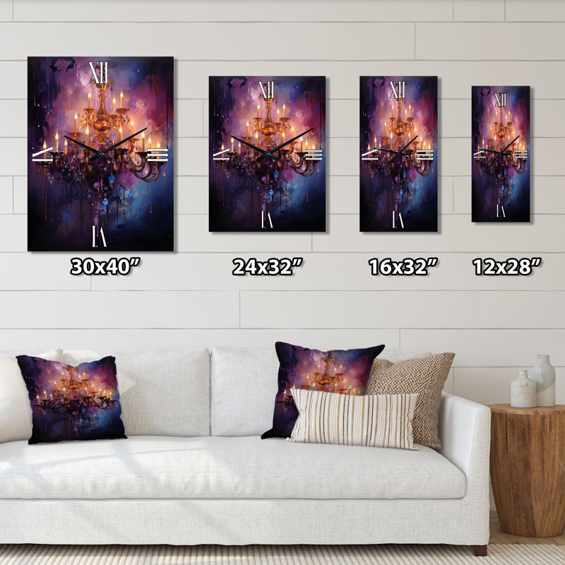 Lustre abstrait opulence - Horloge murale Glam, H 28 po x l 12 po x P 1 po