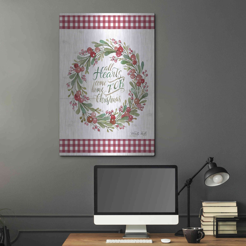 The Holiday Aisle® « All Hearts Come Home For Christmas II » par Cindy Jacobs, décoration murale en métal, 61 cm x 91 cm