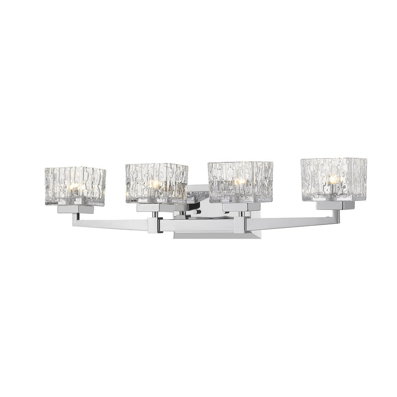 Éclairage pour salle de bain 4 lumières Bechard, Chrome, Non
