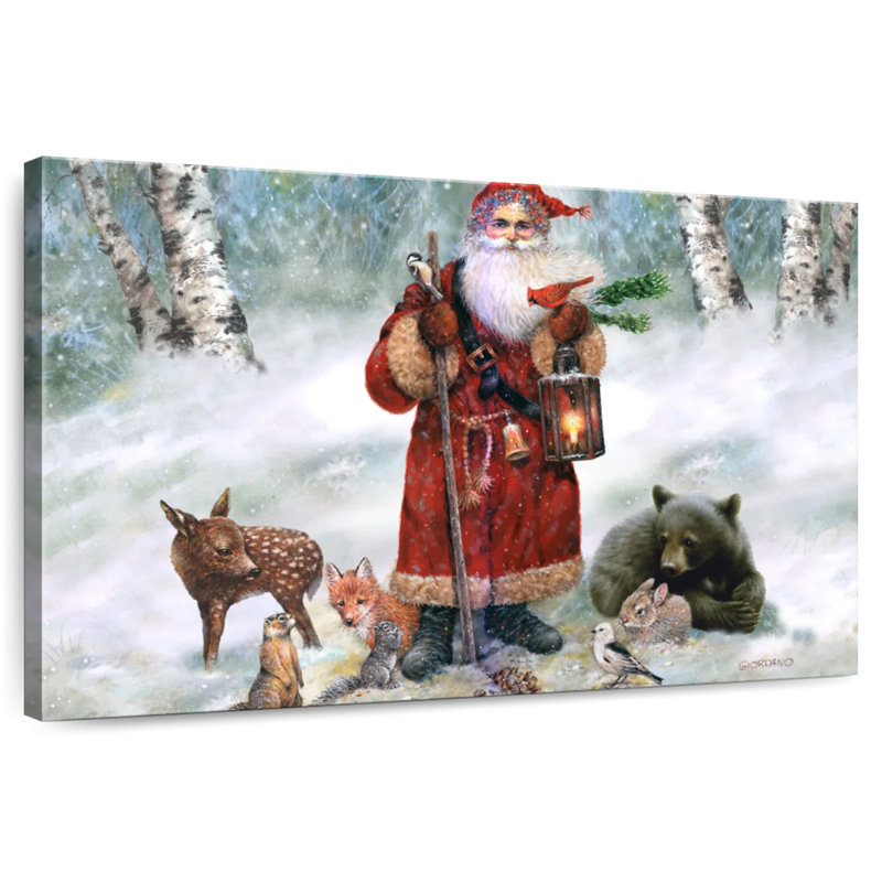 Père Noël Lelend Woodland, H 16 po x l 24 po
