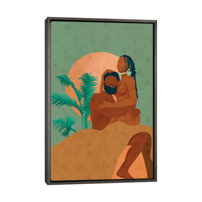 «Don't Let Go» par Reyna Noriega - reproduction imprimée, H 26 po x l 18 po x 1,5 po, Toile avec cadre gris, Pas de tapis