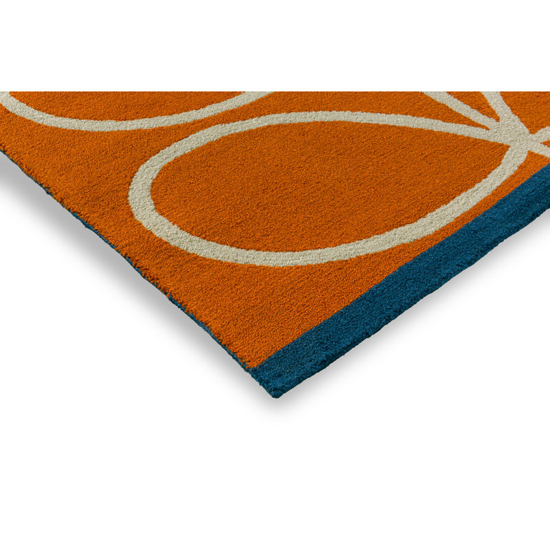 Linear Stem Hand Tufted Floral Area Rug, Rectangle 4'7" x 6'6"