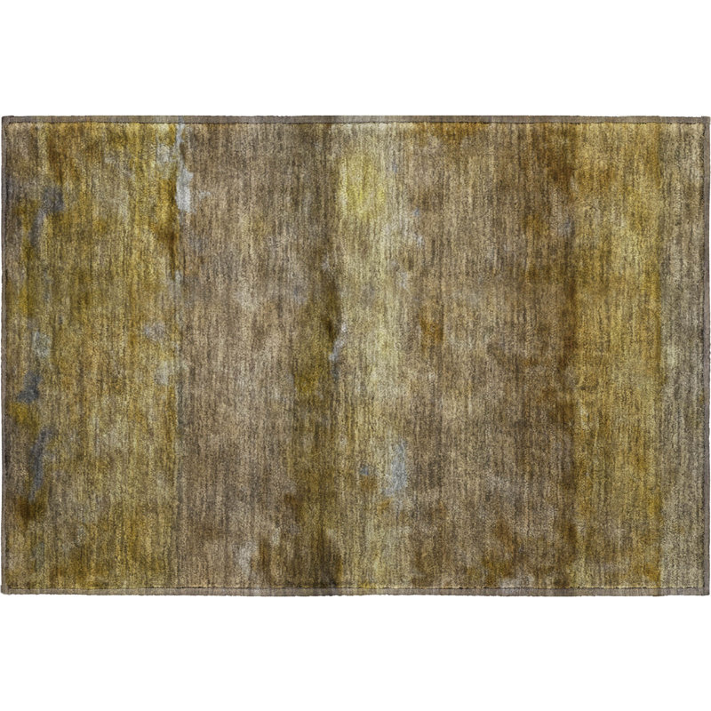 Premium Machine Washable Mayfield AMF2311 Stripes Rug, 2'6" x 3'10", Brown