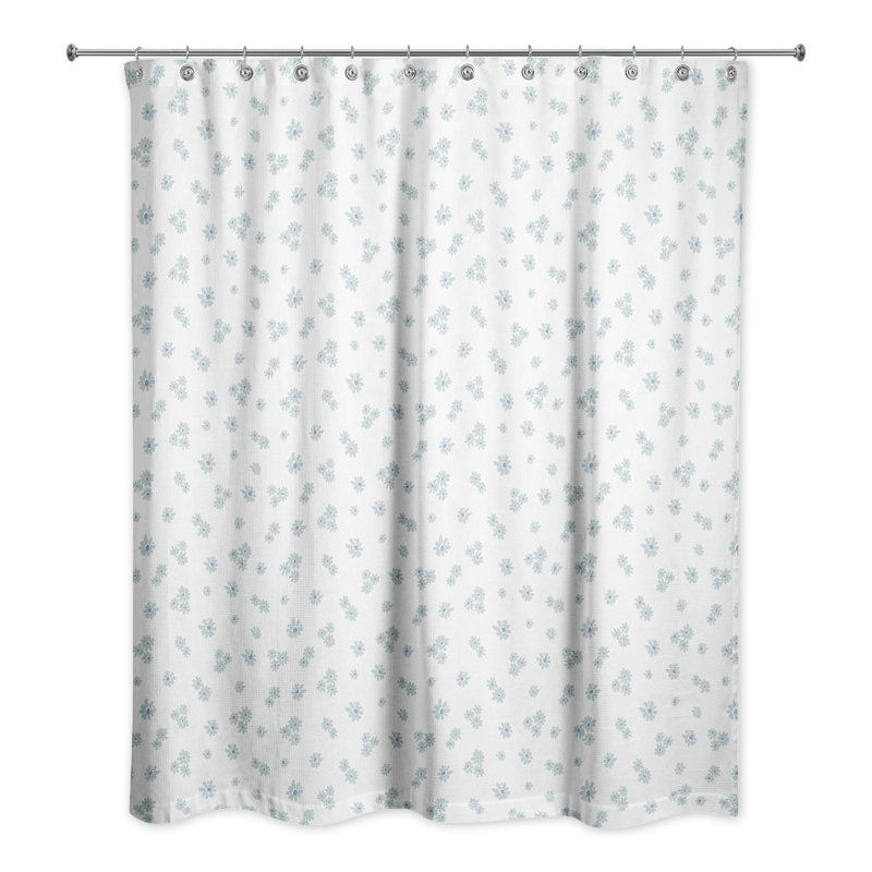 Rideau de douche simple Erdrich, Bleu