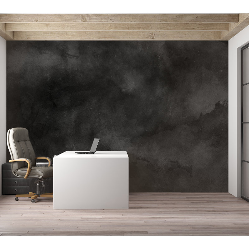 Murale pelez et collez de qualité supérieure - Texture noire abstraite, L 40 po x l 60 po