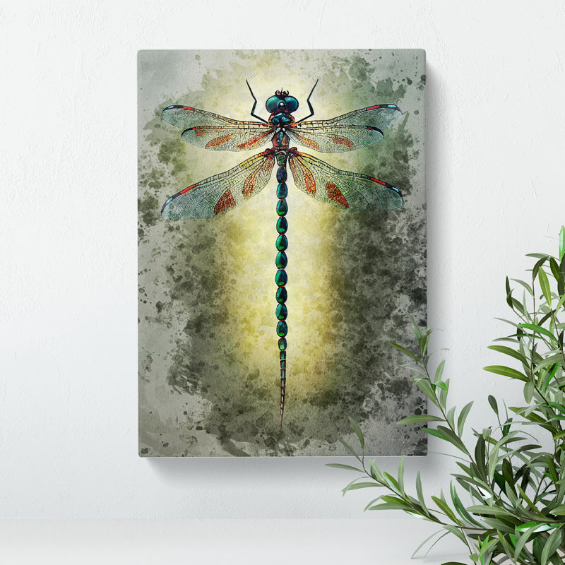 XC1022-1852X Dragonfly Watercolour No.1 - Wrapped Canvas Print, 50cm H x 35cm W x 3cm D