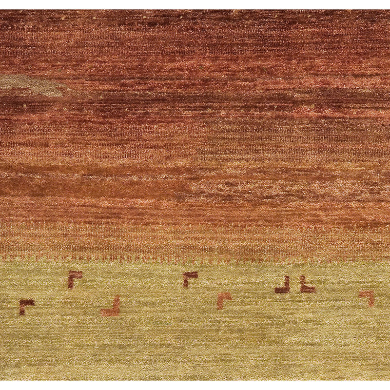 Tapis rouille de haute qualité noué à la main, Rectangle 6 pi x 9 pi