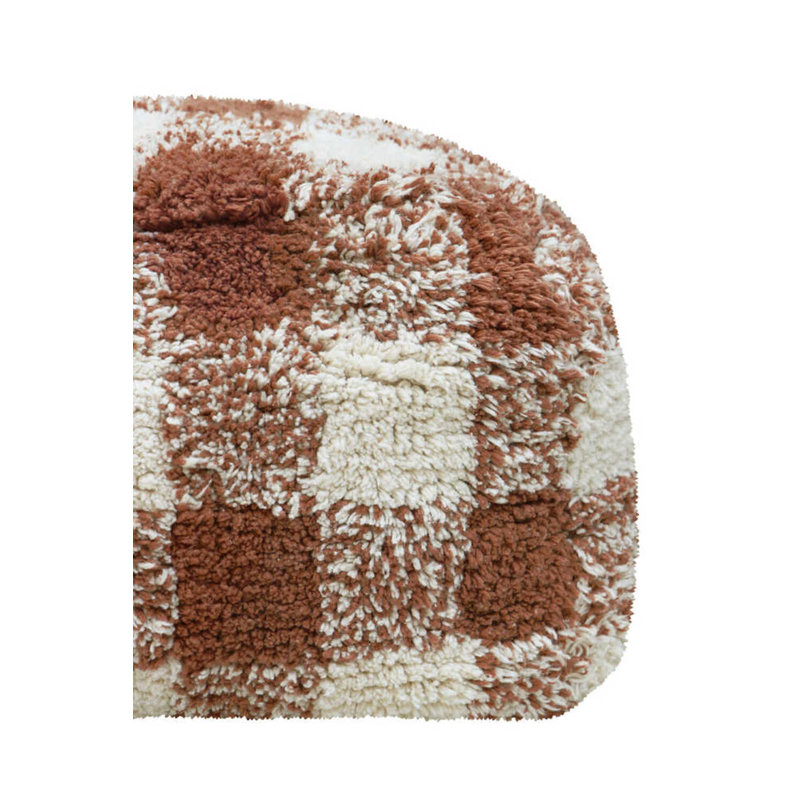 Vichy Square Pouf, Toffee