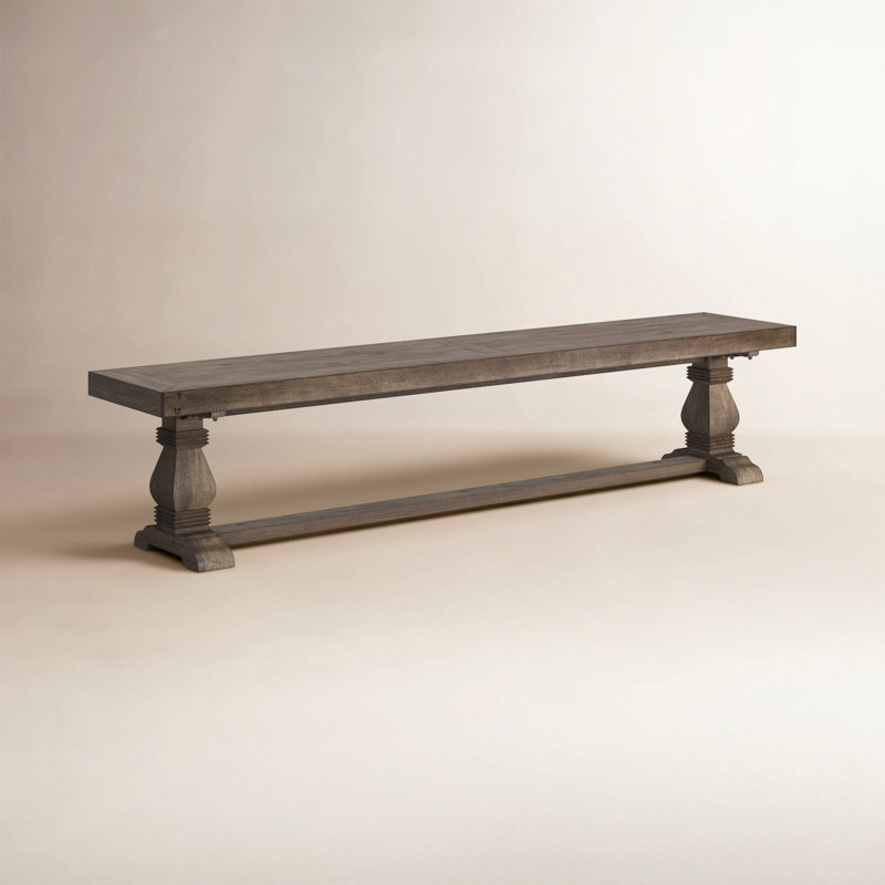Kasey Wood Bench, Distressed Brown, 18" H x 83" W x 16"D