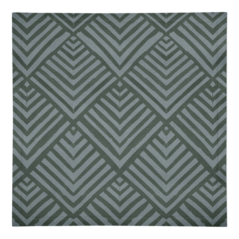 Cotton Twill Geometric Rectangle Napkin, Gray