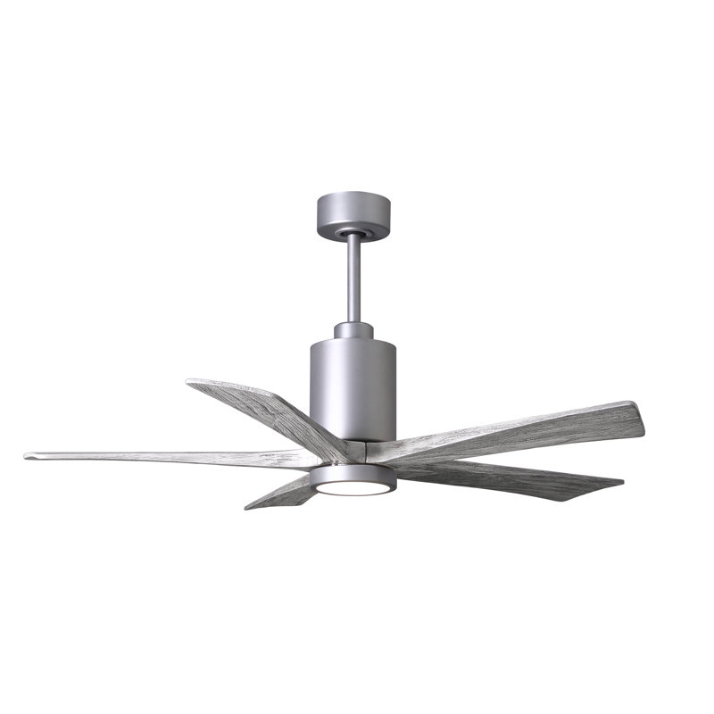 Patricia 52'' Ceiling Fan with LED Lights, Brushed Nickel, Barn Wood Tone