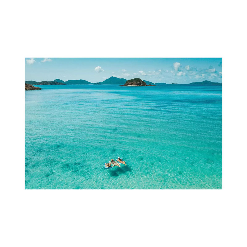 Summer Beach Girls Floating by James Vodicka - Wrapped Canvas Gallery-Wrapped Canvas Giclée, 20.32cm H x 30.48cm W
