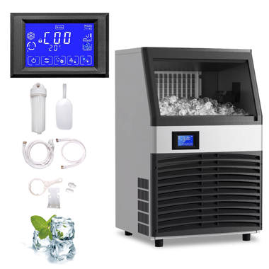 XPW 90 lb. Daily Production Cube Ice Freestanding Ice Maker Fully Automatic Touch Screen Operation ZB-80B