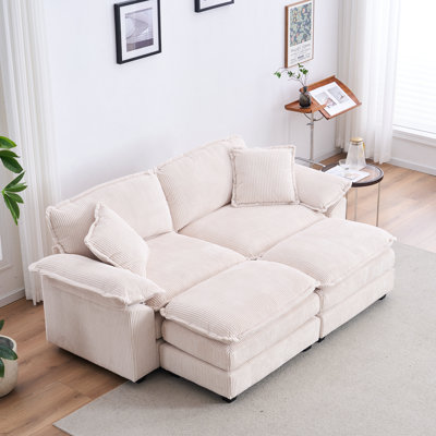 Ariaha 84.6'' Oversized Modular Combo Sofa with Ottoman