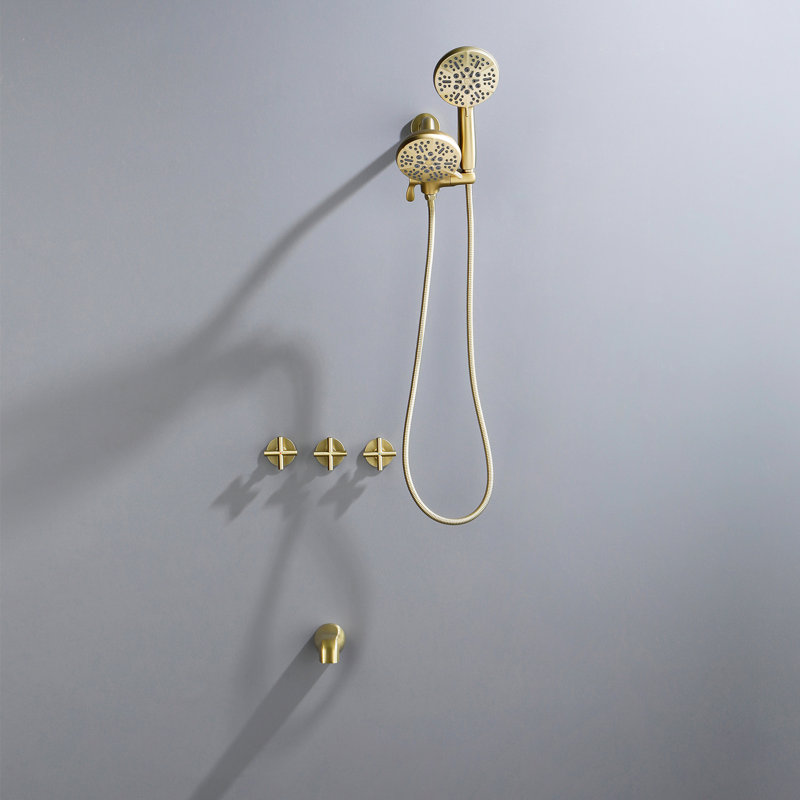 Complete Shower System, Brushed Gold