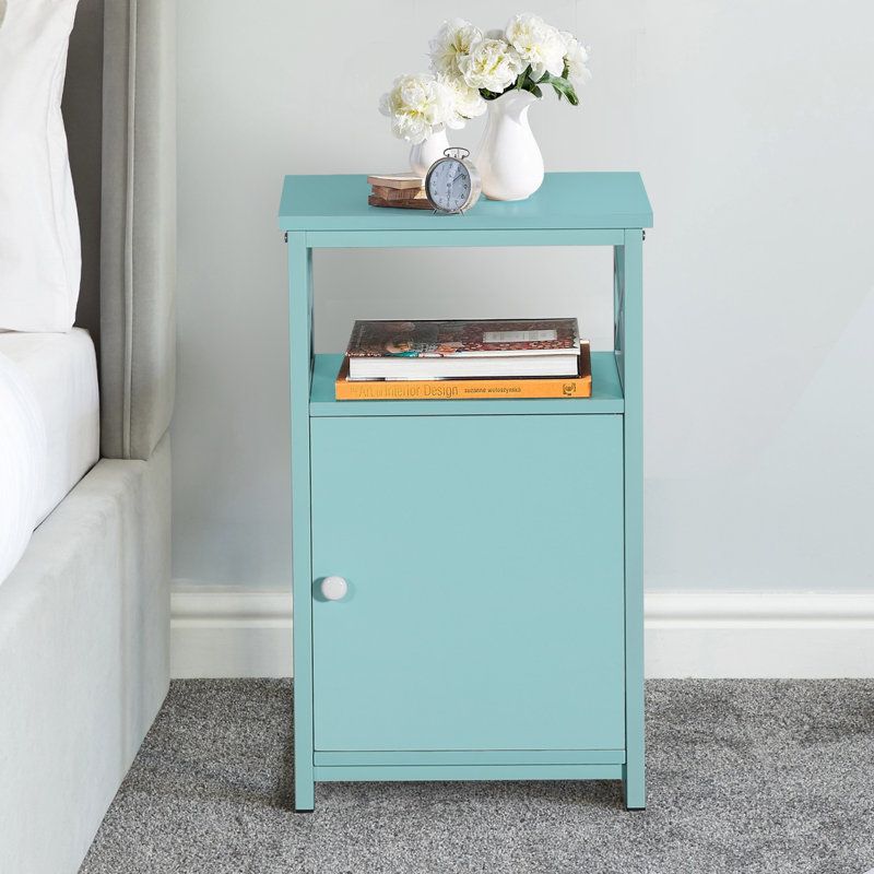 Blevens 16'' W Metal Nightstand, Blue, Individual