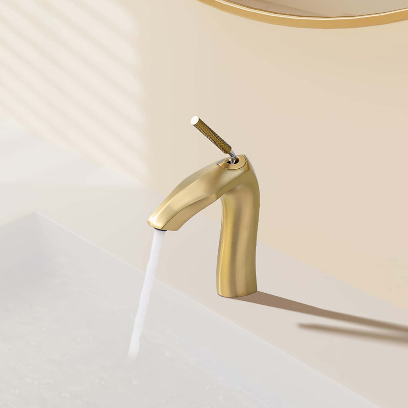 Single Handle Lavatory Basin Sink Faucet, Brushed Gold