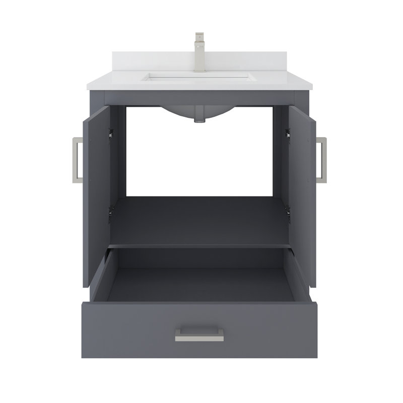 Ensemble de meuble-lavabo simple Rooh, Gris, 30"