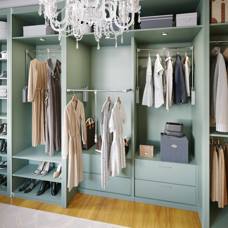 Metal Adjustable Wall Mounted Clothes Rack, Polished Chrome