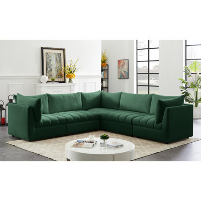 Ensoll Velvet L-Shaped Sectional Reversible