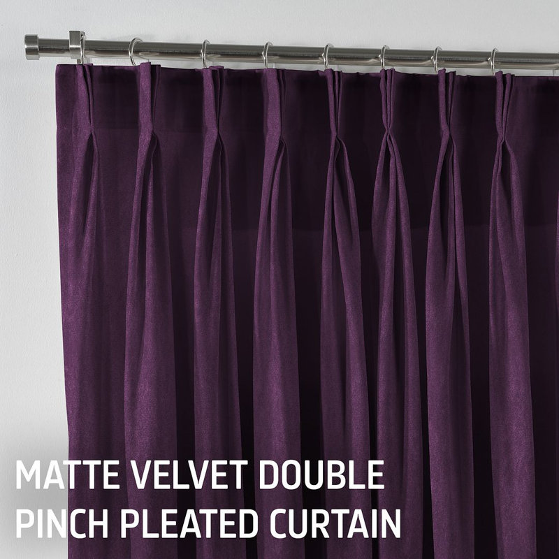 Room Darkening Single Curtain Panel, Purple, 130cm Width x 375cm Drop