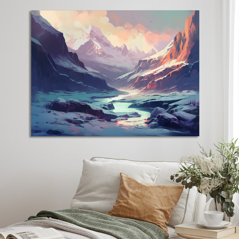 Frozen Mountain Range II - impression, H 34 po x l 44 po, Toile tendue