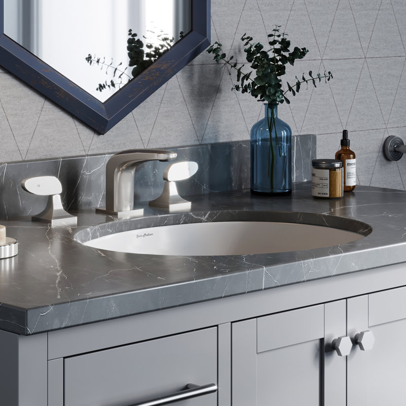 Monaco 19 Oval Under-Mount Bathroom Sink, Gloss White