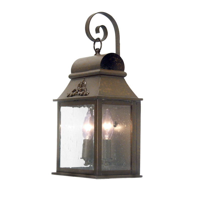 Coffee Bean 2-Light Outdoor Wall Sconce with Clear Seeded Glass