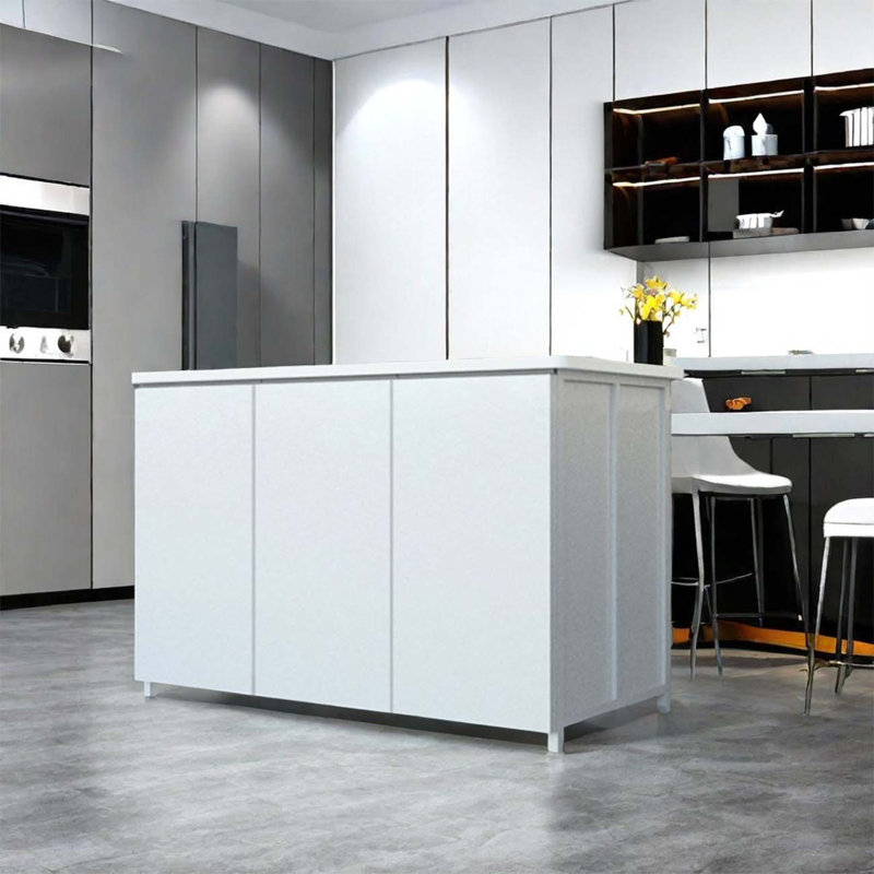Marble kitchen island, solid wood kitchen island