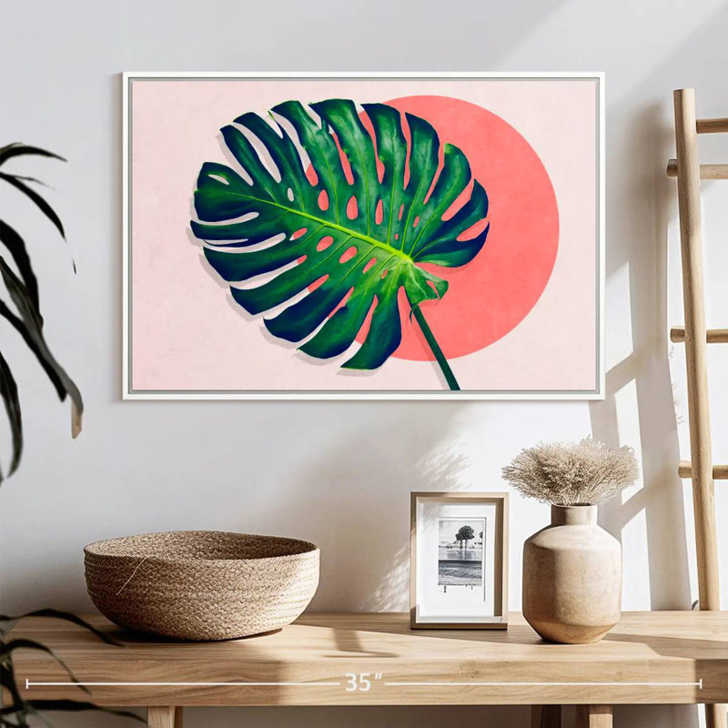 Monstera Paradise, Cadre flottant blanc, 25 po x 17 po
