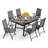 Argyri 6 - Person Patio Dining Set Extendable Rectangular Table-87462717
