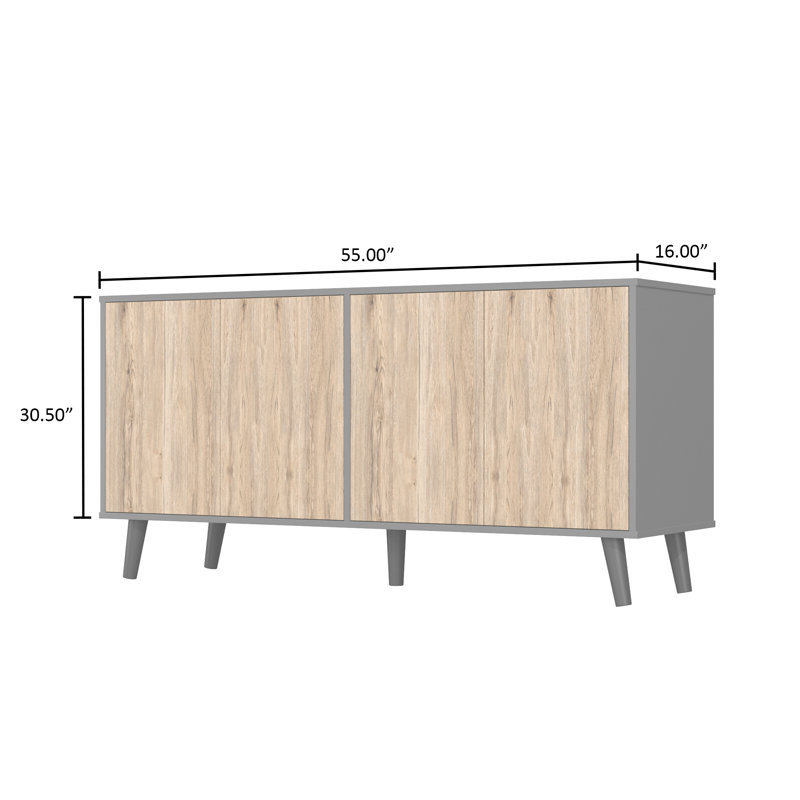 Buffet Tremolo 55 "nouveau et amélioré, Gris foncé / naturel