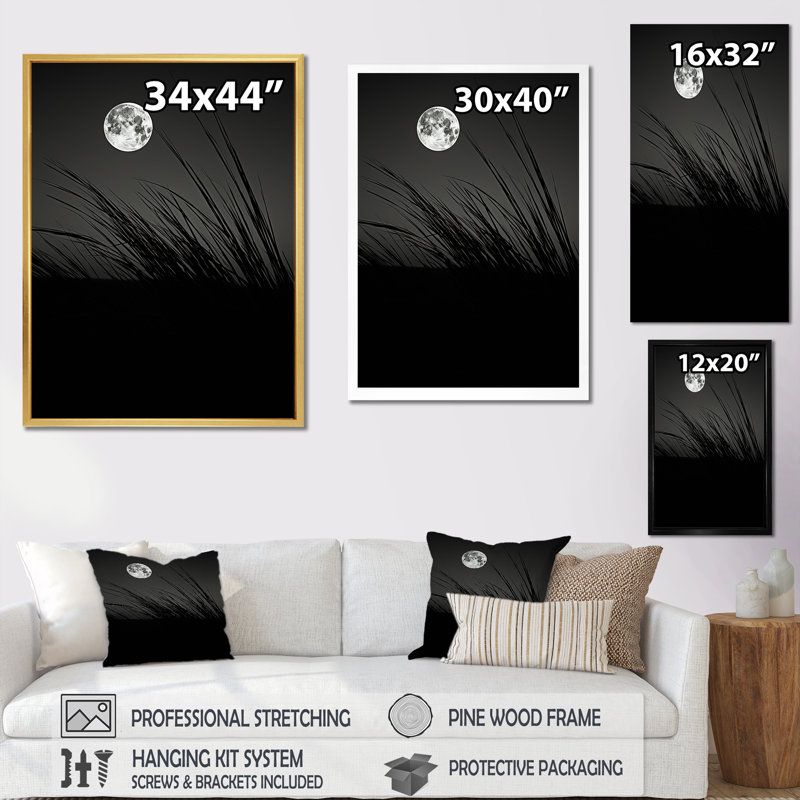 Ivoire, isolement au clair de lune, Cadre flottant doré, H 20 po x l 12 po x P 1 po