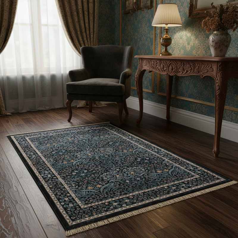 Tapis English Meadow Arts & Crafts, Noir