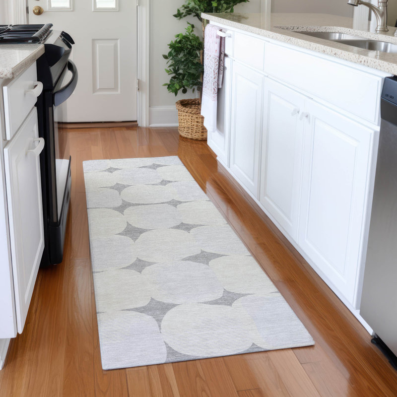 Premium Machine Washable Prisco Gray Rug, Runner 2'3" x 7'6"