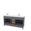 Meuble-lavabo double 60 po avec plateau en quartz blanc Rooh-101808829-101808827