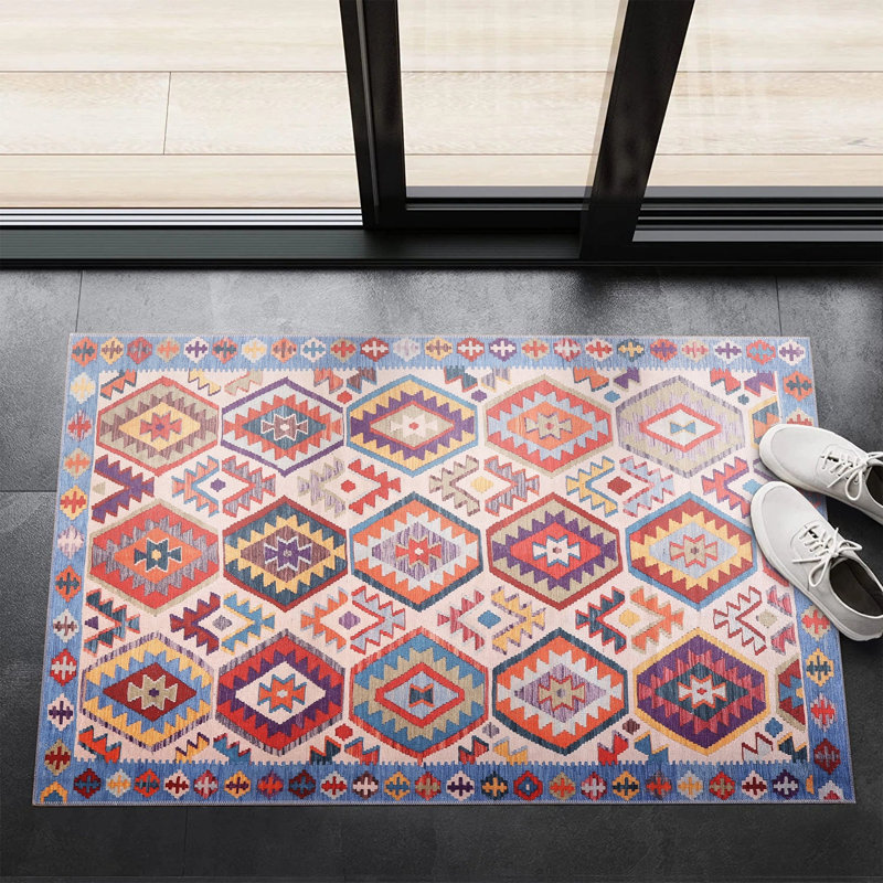 Oriental Cotton and Chenille Flatweave Area Rug, 200 x 300 cm