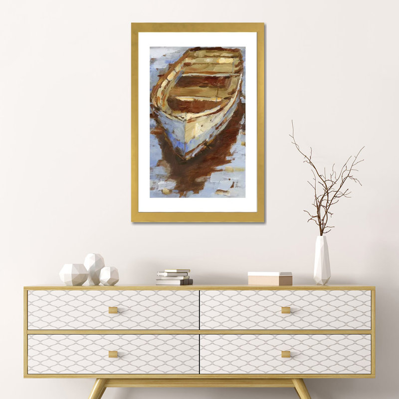 «Warm Light II» par Ethan Harper - reproduction d'art, H 24 po x l 16 po x P 1 po, Papier encadré doré, Blanc
