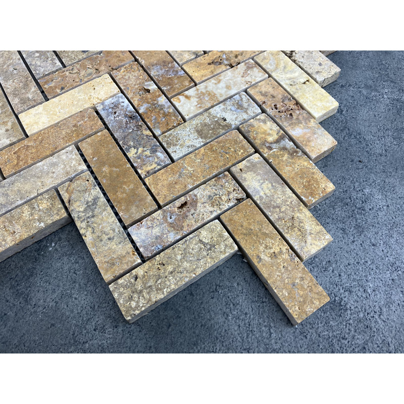 1" x 3" Natural Stone Mosaic Subway Wall & Floor Tile