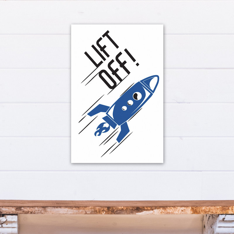 Art sur toile relevable rocket Braswell, H 24 po x l 16 po x P 1,25 po, Bleu