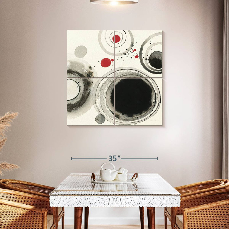 Planetary With Red I, 38" H x 38" W