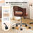 Ring-Shaped Wooden Back Office Chair With Foot Spikes And Wheels-1265467741