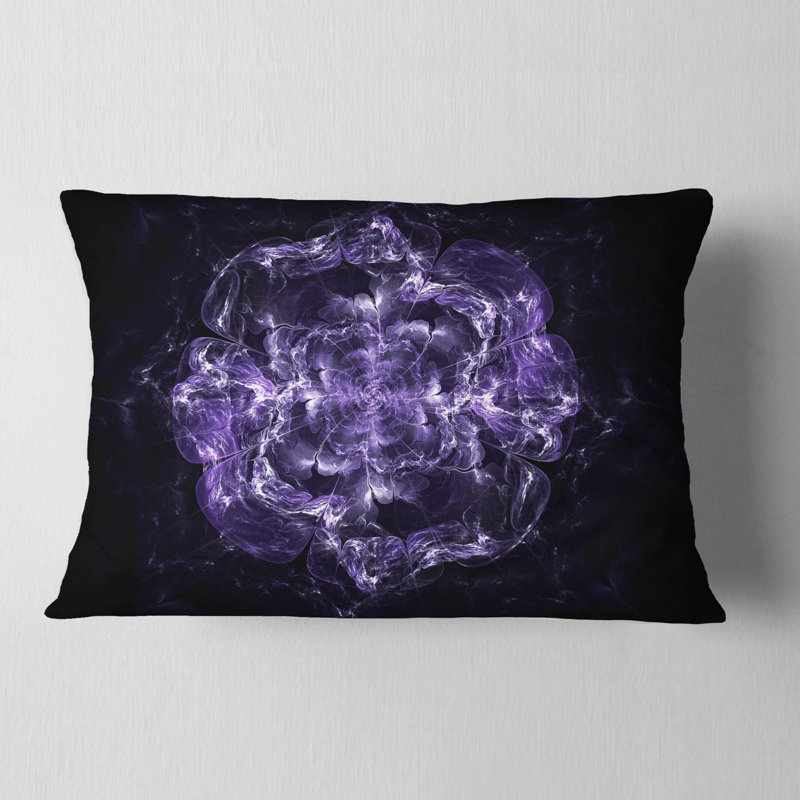 Coussin lombaire floral fractal explosion, Mauve