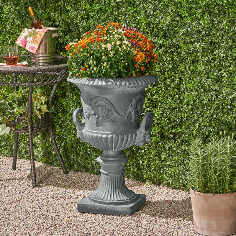 Mgo Garden Urn Planter, Antique Gray