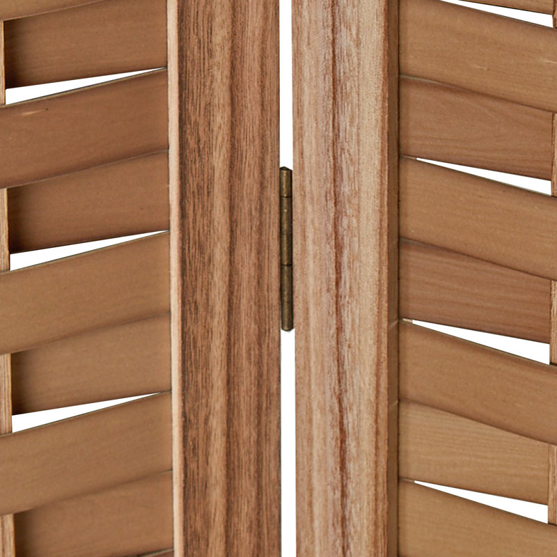 Room Divider Cublington Room Divider Wood With Rattan With 3 Panels, Nature