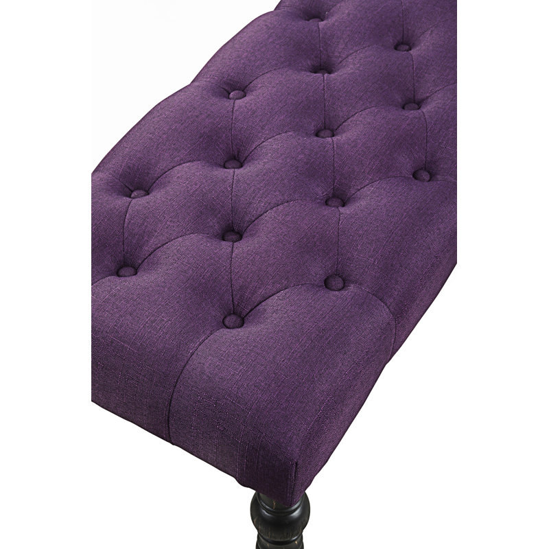 Dining Bench With Turned Leg, Purple